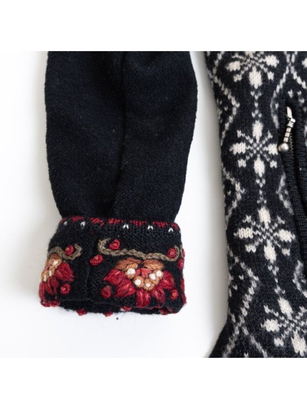 Icelandic Design Wool Cardigan Sweater Nordic Folk Fair Isle Vintage Small - Picture 8 of 16